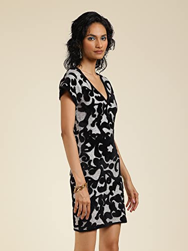 Image of Label RITU KUMAR Black Sweater Short Dress