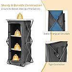 Goplus Folding Camping Storage Cabinet, Pop Up Outdoor Camping Kitchen Station with Large 3-Tier Storage Organizer, Carry Bag, Easy Set Up Portable Compact Camping Table for BBQ Picnic Backyard (47'') - Image 5