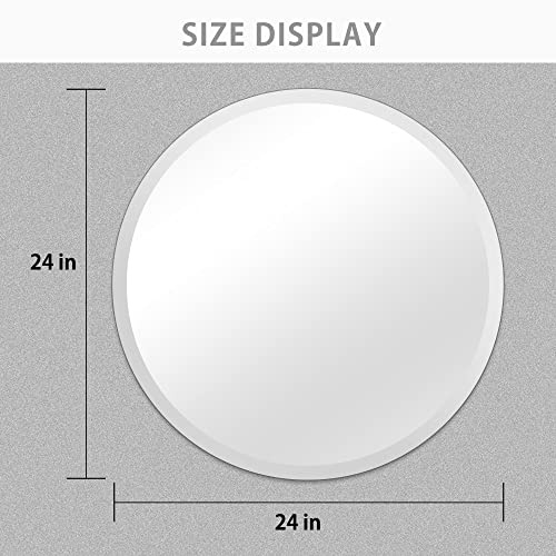 Golden State Art, 24"x24" Circle Mirror, Beveled Frameless Round Wall Circular Mirror for Bathroom, Modern Style, Polished Edge by Golden State Art - Image 3