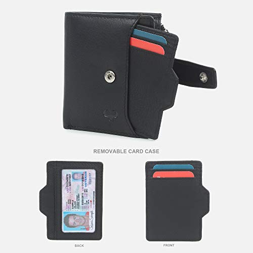 Genuine Leather Wallet for Women - Removable ID Case - Zipper Coin Pocket - RFID3