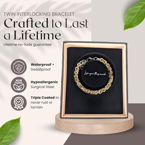 Love You This Much To My Husband Classic Steel Jewelry Gift Set| Romantic Gift for Husband | Best Gift for Husband Birthday | Unique Husband Gifts