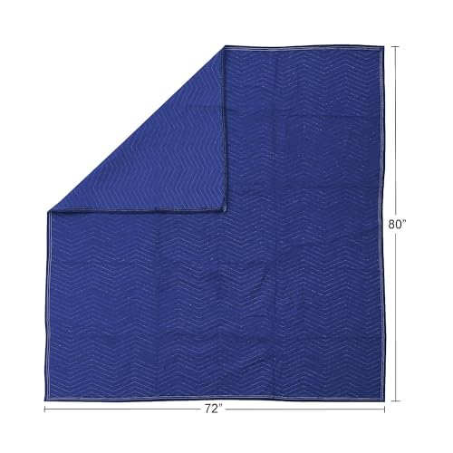 Image of Moving Blankets Heavy Duty Professional Packing Blanket to Move Environmental Move Supplies Pack of (3, (72 * 80)-Blue)