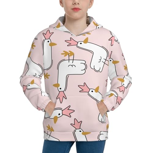Goose Queen Kids Pullover Hoodies Boys Sweatshirts Girls Athletic Clothes with Pocket