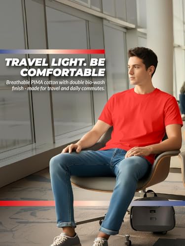 Image of 100% PIMA Cotton T Shirt for Man | Premium Men T-Shirts Regular Fit | Half Sleeve Round Neck Cotton Tshirt for Man | Mens Tees Made for Indian Climate | Available in 10 Colours