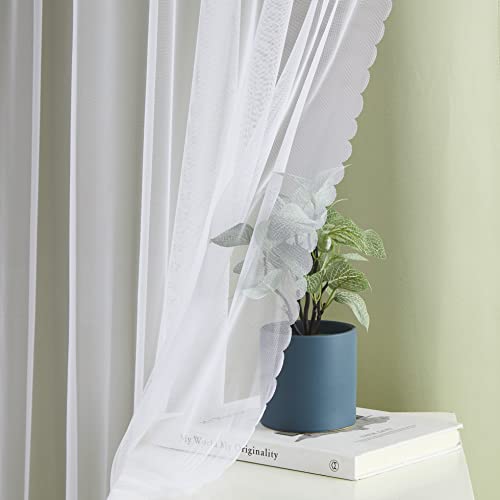 Image of Bujasso Sage Green Blackout Curtains with Sheer Overlay Mix and Match Double Layer Thermal Insulated Window Panels 84 inch for Living Room Bedroom Green Drapes with Tiebacks Grommet Top 54 inch Wx84 Lx2