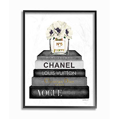 Stupell Industries Fashioner Flower Bookstack White Watercolor, Design by Artist Amanda Greenwood Wall Art, 24 x 30, Black Framed Stupell Industries Fashioner Flower Bookstack White Watercolor, Design by Artist Amanda Greenwood Wall Art, 24 x 30, Black Framed