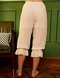 BEAUTELICATE Bloomers damskie spodnie bawełniane z falbankami do steampunku, wiktoriański renesans, kostium karnawałowy, kość słoniowa