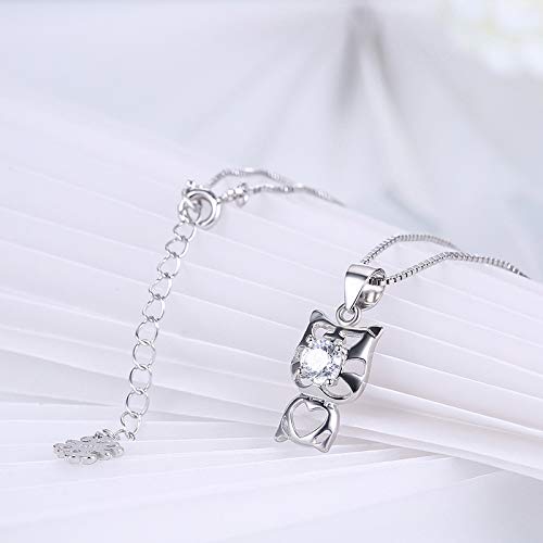Collier chaton argent sterling 925 à porter au quotidien pour dames