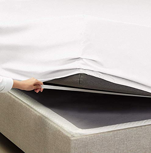 Split Queen Sheet Set For Adjustable Beds- 100% Cotton Sheets- Sleep Number Bed Sheets Split Queen - 4Pc Bed Sheet Set - 15" Deep Pocket, Top Split Queen White Solid- Split Down 34" From The Top #TOP3