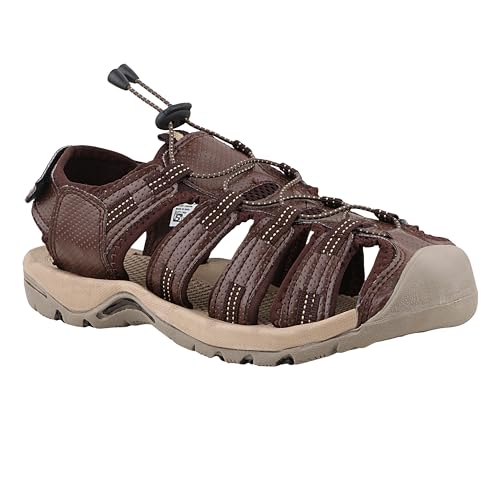 Image of FUEL Soldier-14 Men's Fisherman Sandals - Comfortable, Breathable & Flexible Outdoor Sandals with Protective Toe, Anti-Skid Sole - Stylish Casual Beach & Sports Footwear (Black)