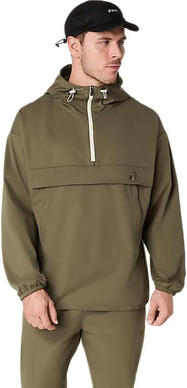 ASICS Men's DOUBLE WEAVE RELAXED PULLOVER JACKET Training Apparel