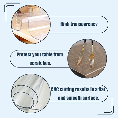 Protection table transparent 70 x 95 cm film protecteur PVC nappe imperméable lavable - 6