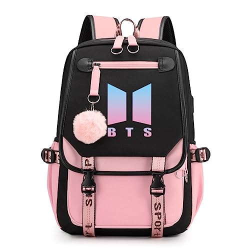 EyezeR Anime skolryggsäck BTS Bangtan pojkar barn ryggsäck skolväskor skolryggsäckar för tonåringar pojkar flickor, flerfärgad
