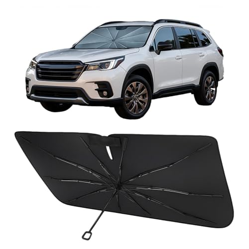 Image of Proadsy Windshield Sun Shade Umbrella for Subaru Forester 2019-2025 2026 Foldable Car Umbrella Sunshade with Soft TPU Handle Spring Structure Crystal Cooling Material Protect Car from Rays & Heat
