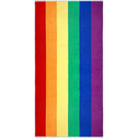 Lashuma Duschtuch 70x140 cm, großes Handtuch bunt gestreift, Badehandtuch Frottee Cover