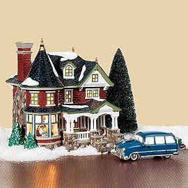 Department 56 Kissing Claus Lane, Original Snow Village - Porcelain Christmas Lighted Building Sculpture - White