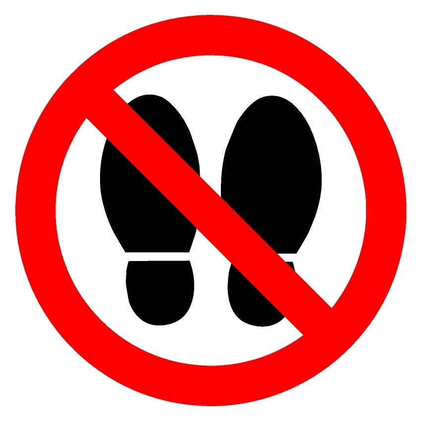 Do not stand here floor sticker - Self adhesive floor graphic (200mm x 200mm)