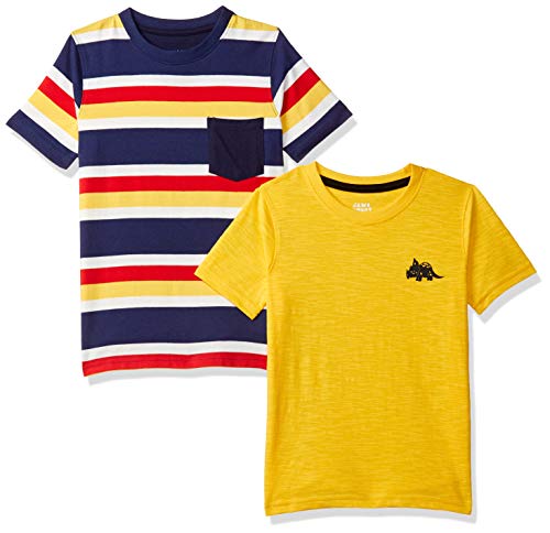Image of Amazon Brand - Jam & Honey Boys T-Shirt (Pack of 2) - Soft and Comfortable, Round Neck, Print Pattern, 100% Cotton Material