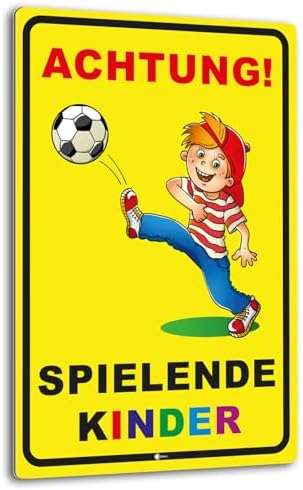 ISecur Warnschild Achtung Spielende Kinder - 30x40cm Aluverbund