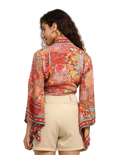 Image of KE Kanha Exports top for Women Stylish Western | wrap Tops for Woman | Perfect on Jeans Tops for Woman | Summer top | Beach Outfits Dress for Women Stylish(Crimesion Pink-Japanes-10586)