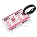 Fashion Pink Plaid Print Luggage Tags for Suitcases - Travel Essentials Suitcase Tags for Luggage, Cute Bag Tag Unique Baggage ID Label Tag