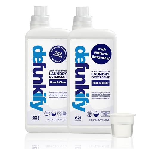 Laundry Detergent 124 Load. Unscented Liquid Laundry Detergent Washing Soap for Sensitive Skin. ProvenSafe Fabric Stripper Cleaning Supply w/Odor & Stain Remover for Activewear & All Fabrics
