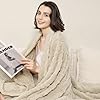 Aganear Throw Blanket - Cozy Soft Lightweight Fuzzy Throw Blanket for Women Portable Throw Blankets for Couch, Warm Present for Birthday, Christmas, Halloween, Housewarming(50"x60", Khaki) #5
