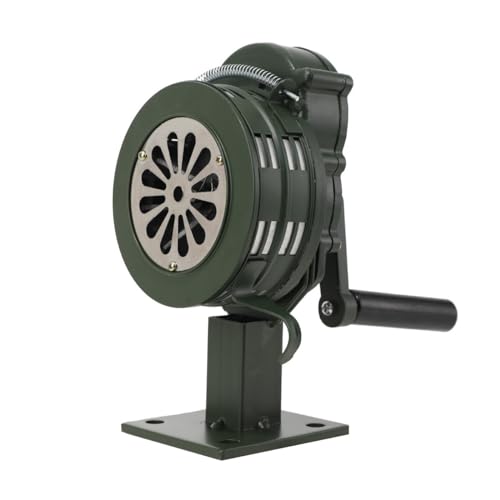 Preisvergleich Produktbild ECUTEE Handsirene Alarm Handkurbel Sirene 110dB Alarmsirene Manuell Handhebelbetätigung Aluminiumgehäuse Sirenen für Fabriken Schulen Küstenwachen Feueralarm Heim, Mit fester Halterung