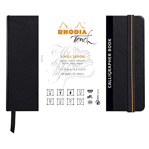 Carnet calligraphie Rhodia A5 évite les bavures d'encre papier épais 250g