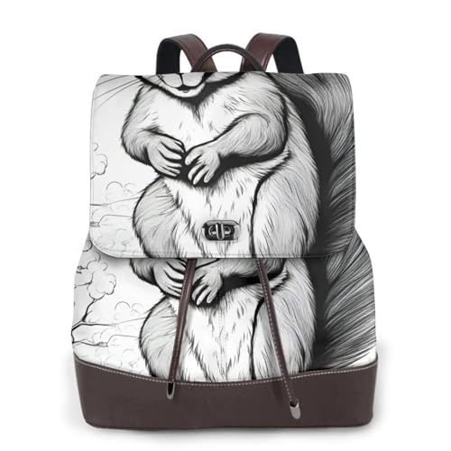 Sac à dos cuir imprimé écureuil femme fini le désordre dans votre sac