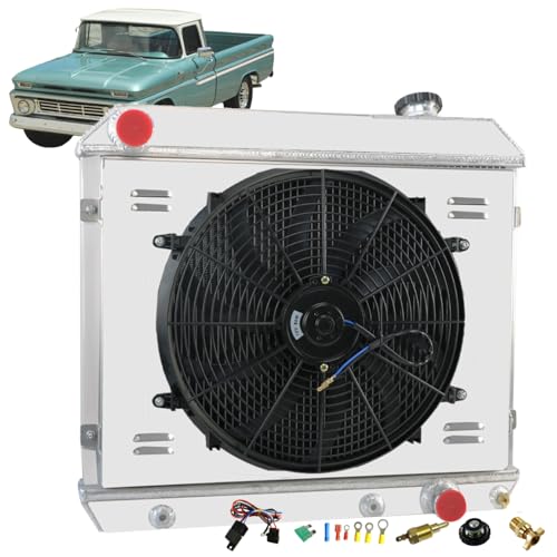 3 Row Aluminum Radiator Shroud Fan for 1963-1966 Chevy C/K C10 C20 C30 K10 K20 Pickup Truck 1964 1965
