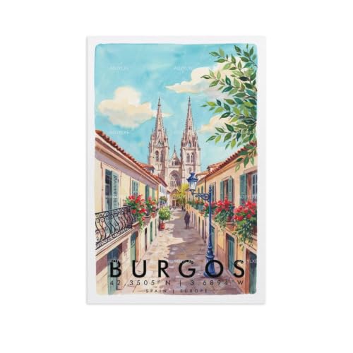 Poster Burgos de voyage aquarelle pour créer une ambiance artistique dans votre bureau