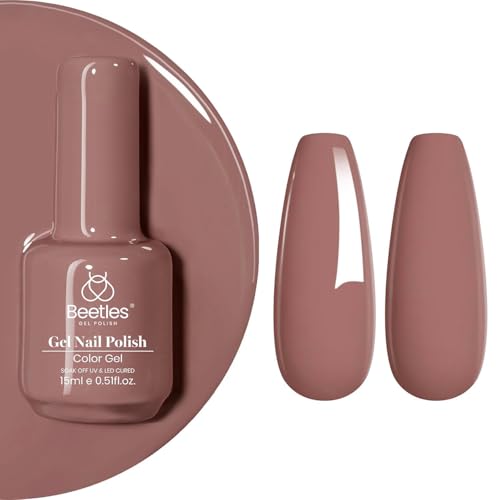 Beetles Mauve Gel Nail Polish – 15ml Dusty Rose Gel Polish Dried-...