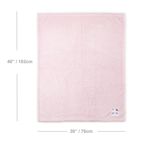 Image of CREVENT 30''X40'' Cute Cozy Fluffy Warm Baby Blanket for Girls Infants Toddlers' Bedding Crib Cot Stroller, Baby Shower Birthday Newborn's Gift Pink- Bunny