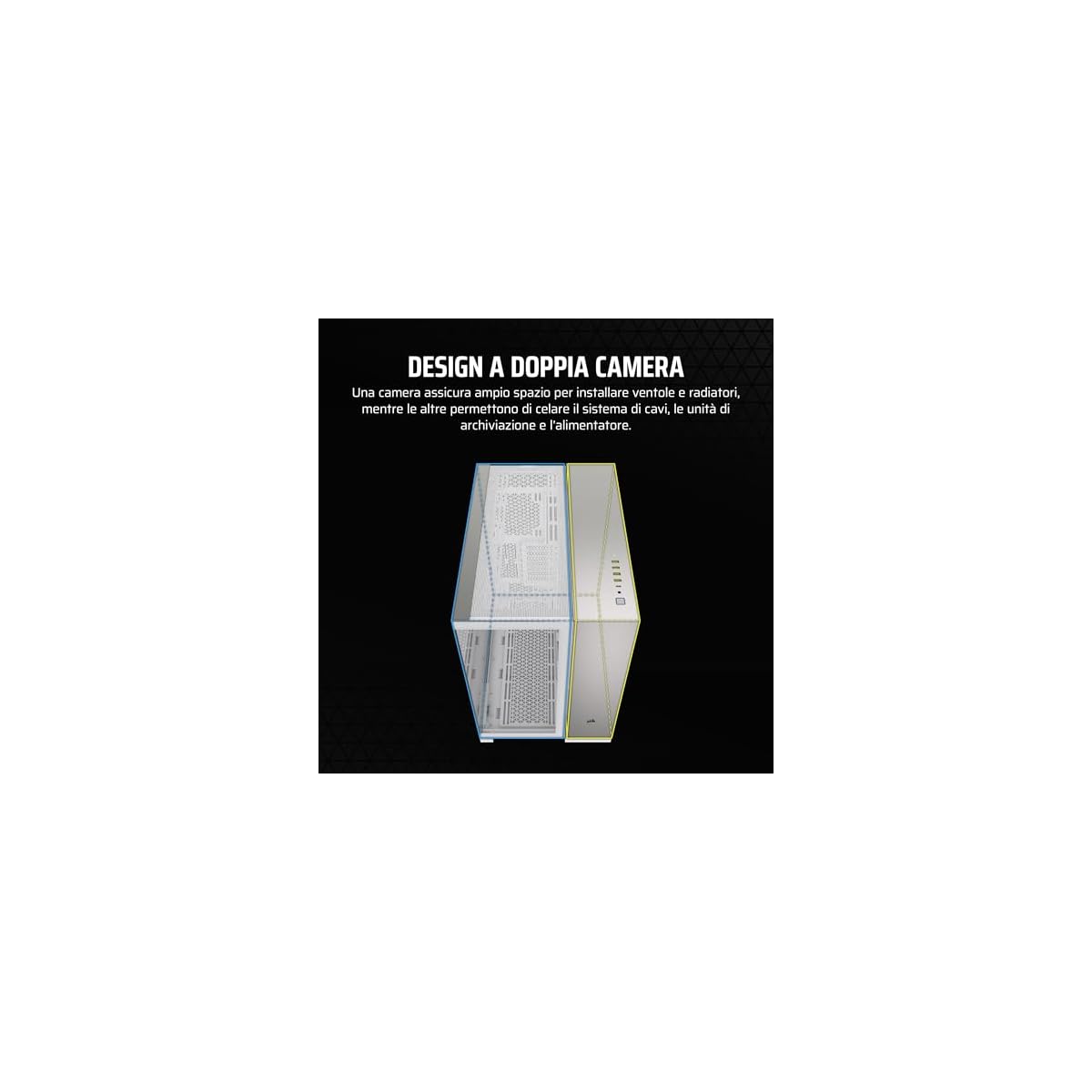 CORSAIR-6500X-Mid-Tower-ATX-Case-per-PC-a-Doppia-Camera-Vetro-Temperato-Panoramico-Compatibile-con-Scheda-Madre-a-Connessione-Inversa-Nessuna-Ventola-Inclusa-BiancoAlluminio-Grigio-Satinato