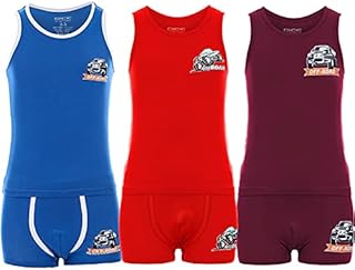 طقم ملابس داخلية بدون اكمام للاولاد، طقم من 3 قطع