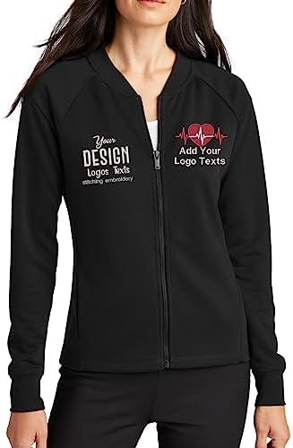INK STITCH Women MM3001 Mercer+Mettle Custom Embroidery Logo Texts Personalized Double Knit Bomber Jackets - Black (4XL)