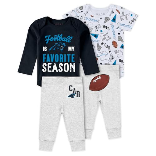 WEAR by Erin Andrews Newborn & Infant Carolina Panthers Three-Piece Turn Me Around Bodysuits & Pant Set
