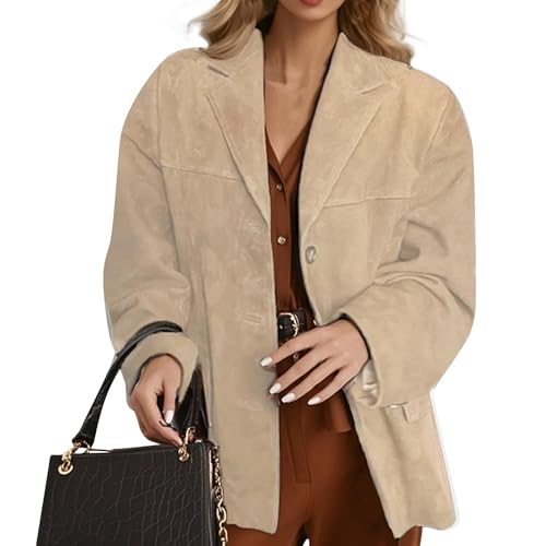 Blazer en simili cuir femme chic veste noire mi-saison à revers vestes grandes tailles