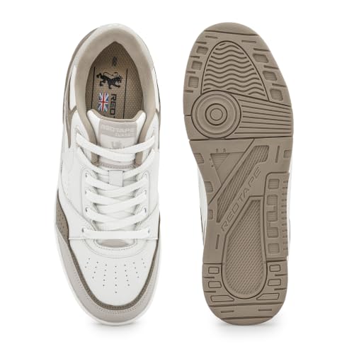 Image of Red Tape Women's Sneakers White Black Pu Round Toe Lace-Up