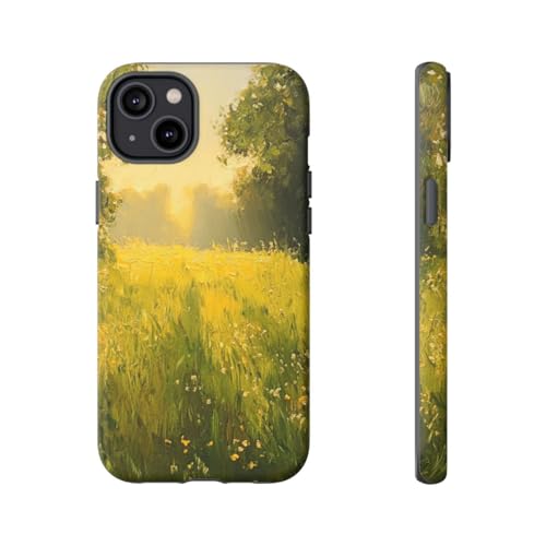 Coque rigide mate iPhone 14 Plus anti-rayures motif fleurs Sunlit Meadow