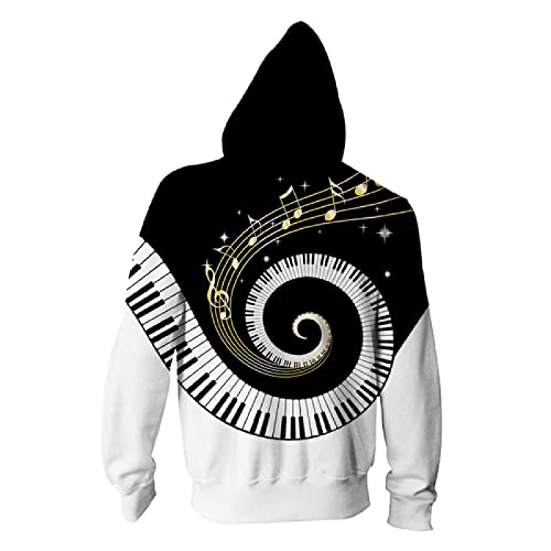 Hoodies,Men's 3D Music Anime Zipper Hoodie Sweatshirt Oversized Hooded Jacket Street Fashion Sweater2
