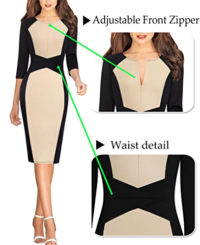 Image of VFSHOW Womens Slim Zipper Up Work Business Office Party Bodycon Pencil Sheath Dress