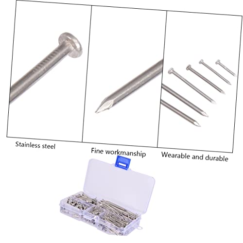 460 piezas de clavos redondos de acero inoxidable para colgar, clavos fuertes para bricolaje en casa miniatura 4