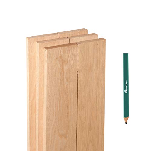 Forest 2 Home Red Oak Wood Lumber Bundle - 1 X 4 X 72 inches - 6 Board Pack - Kiln Dried Hardwood - S2S - Includes Carpenter Pencil