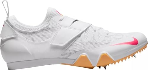 Nike Men's Pole Vault Elite Track & Field Jumping Spikes Shoes 'White Hyper Pink Orange' (AA1204-101) - Size 15