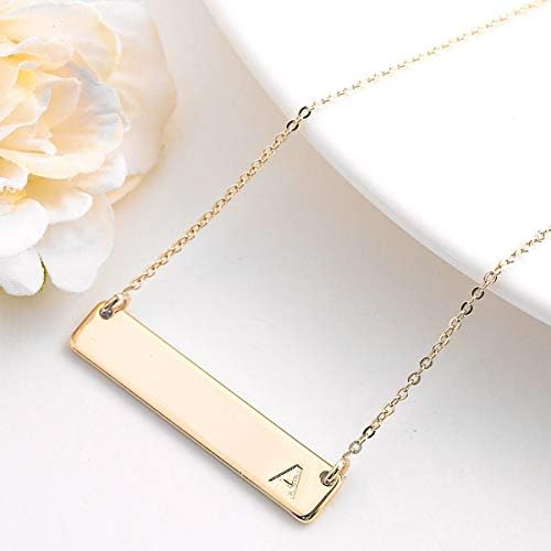 M MOOHAM Bar Initial Necklace for Women 