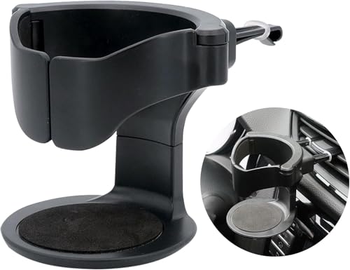 Portavasos para aire acondicionado de carro, negro, 3.14 pulg.