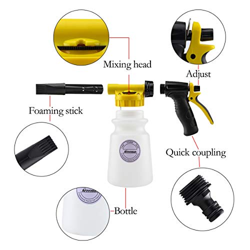 Foam Gun Car Wash Foam Sprayer Soap Foam Blaster, Adjustable Ratio Dial