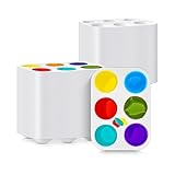 Voittozege 100 Pcs White Plastic Paint Palette 6 Well Watercolor Palette Paint Palettes Craft Paint Trays Finger Painting Tray Rectangular Plastic Paint Tray for DIY Art Painting Watercolor Craft